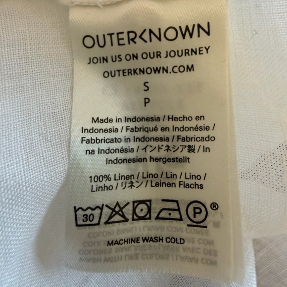 Outerknown White Linen Sleeveless Ruffle Tank S - Picture 5 of 7